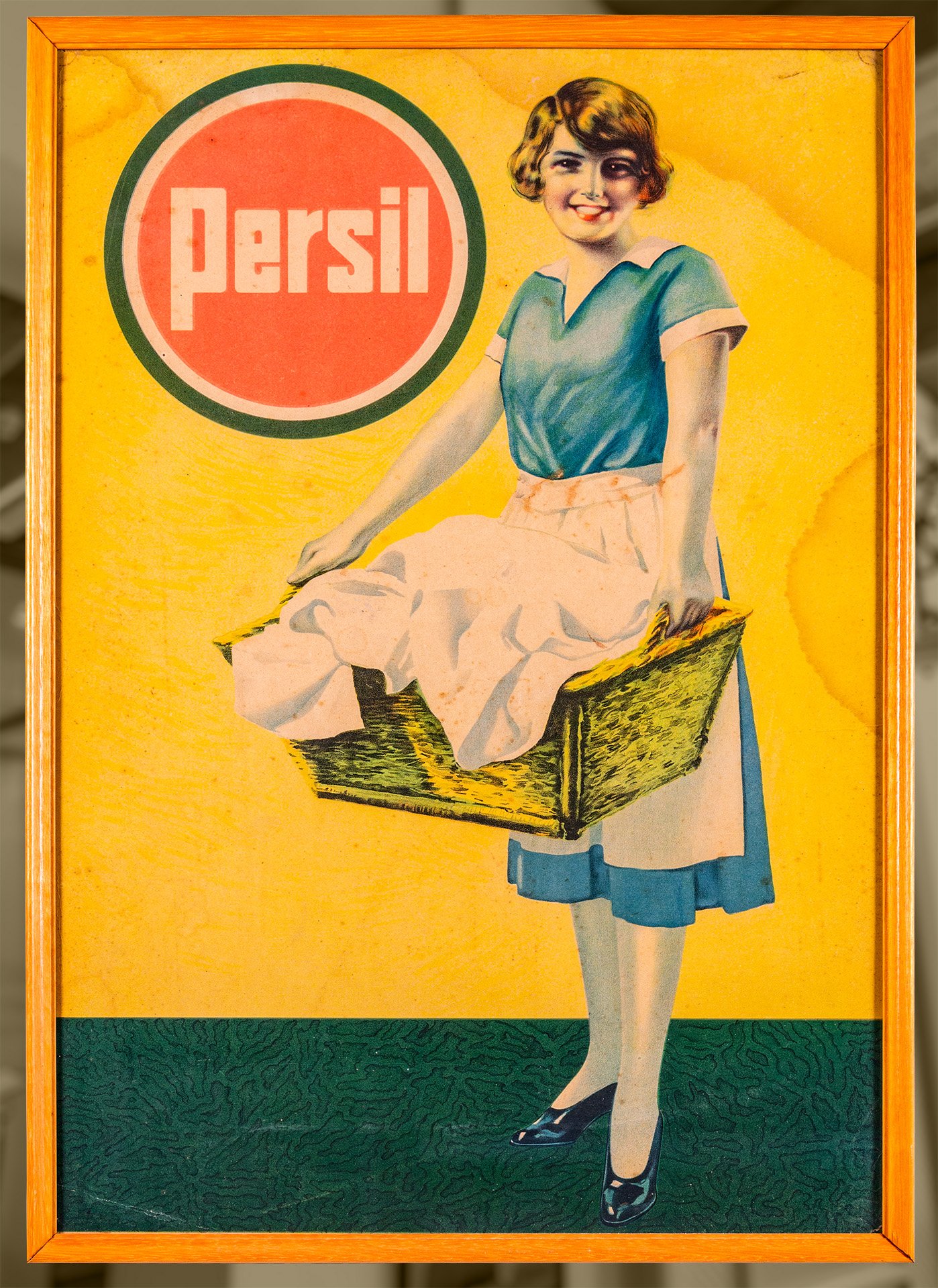 Werbetafel „Persil“ mit Hausfrauenmotiv (Schiffahrtsmuseum Unterweser CC BY-NC-SA)