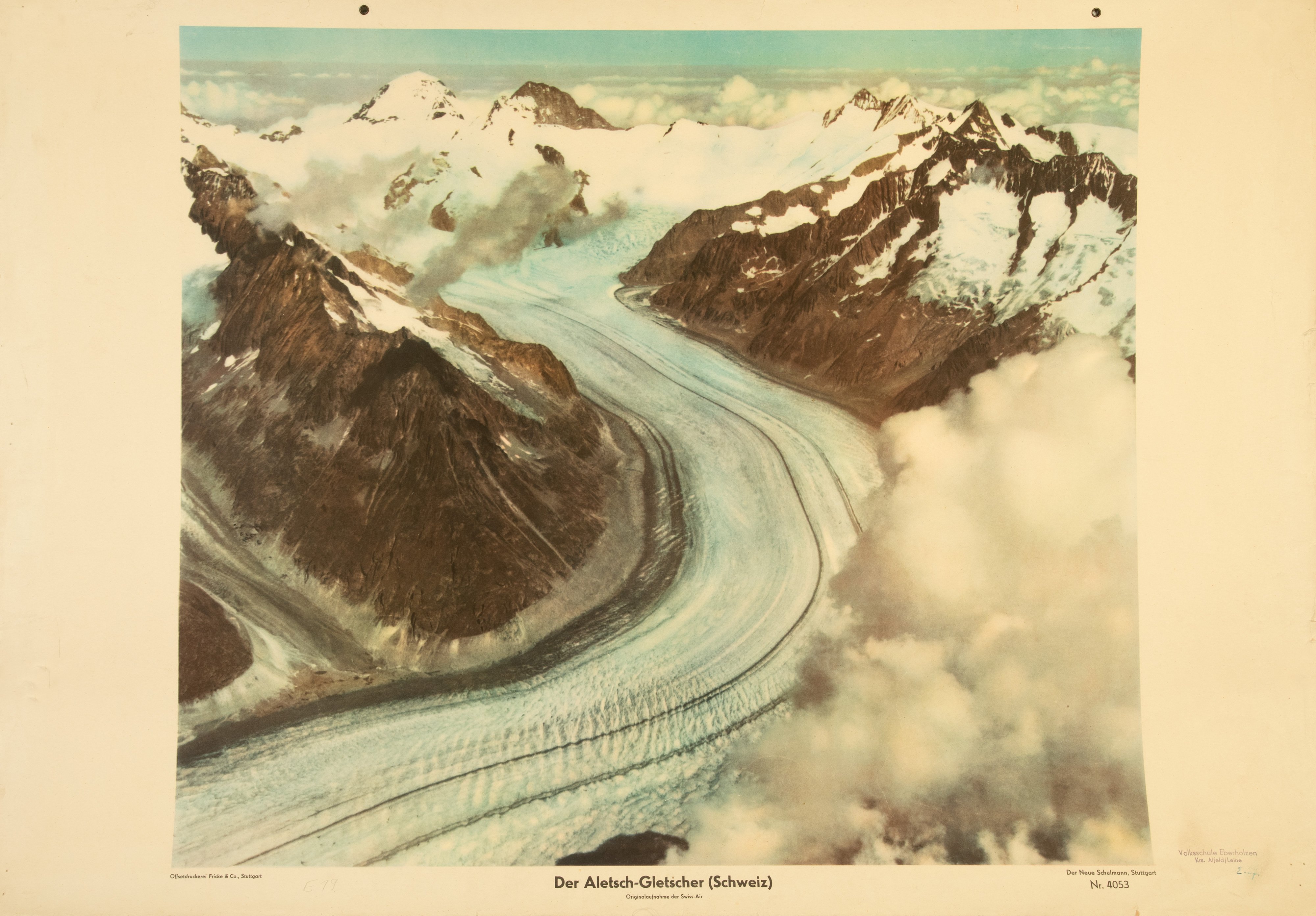 Wandbild zum Alestch – Gletscher in der Schweiz (Stiftung Schulmuseum der Universität Hildesheim CC BY-SA)