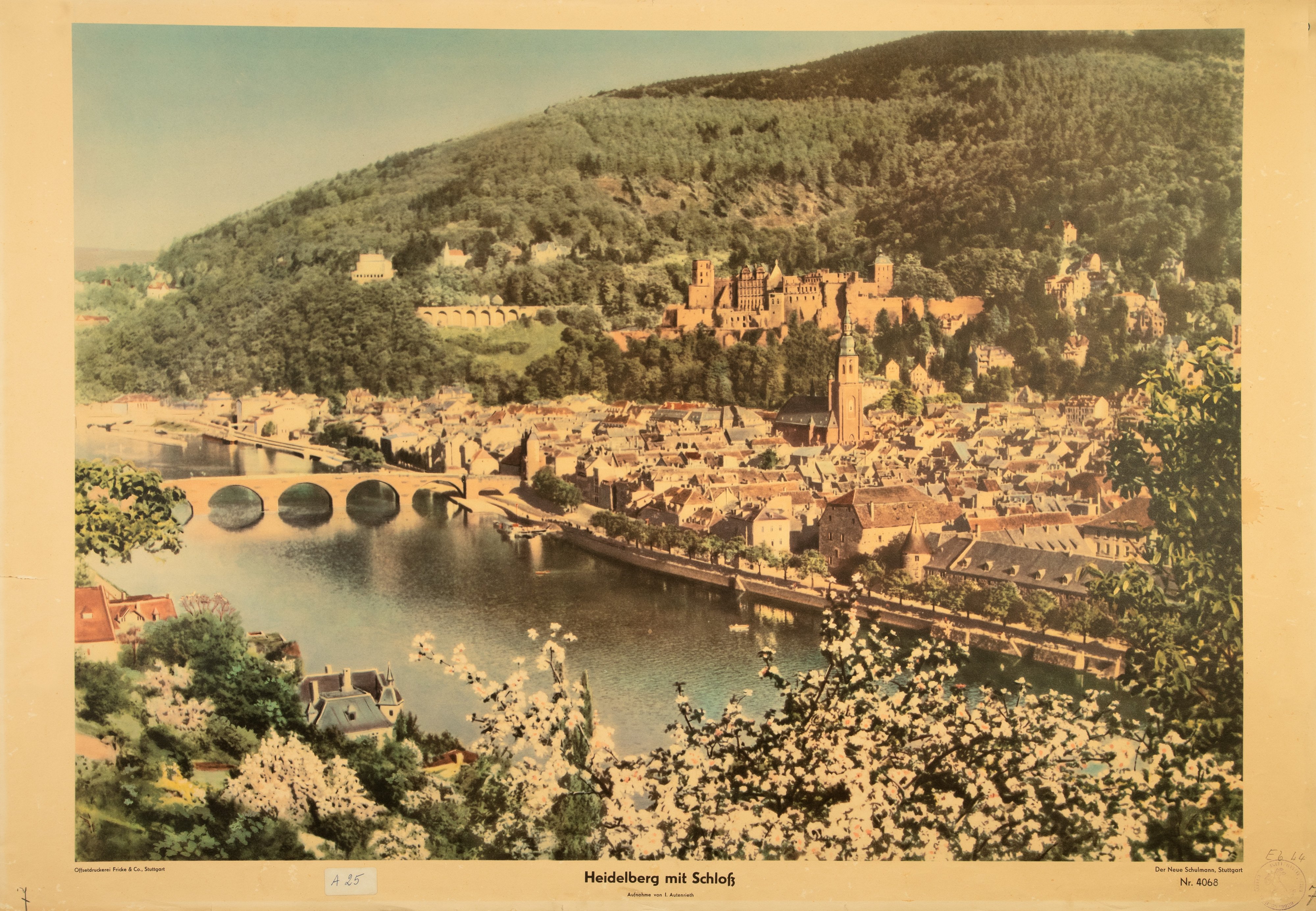 Eine Aufnahme von Heidelberg mit Schloss (Stiftung Schulmuseum der Universität Hildesheim CC BY-SA)