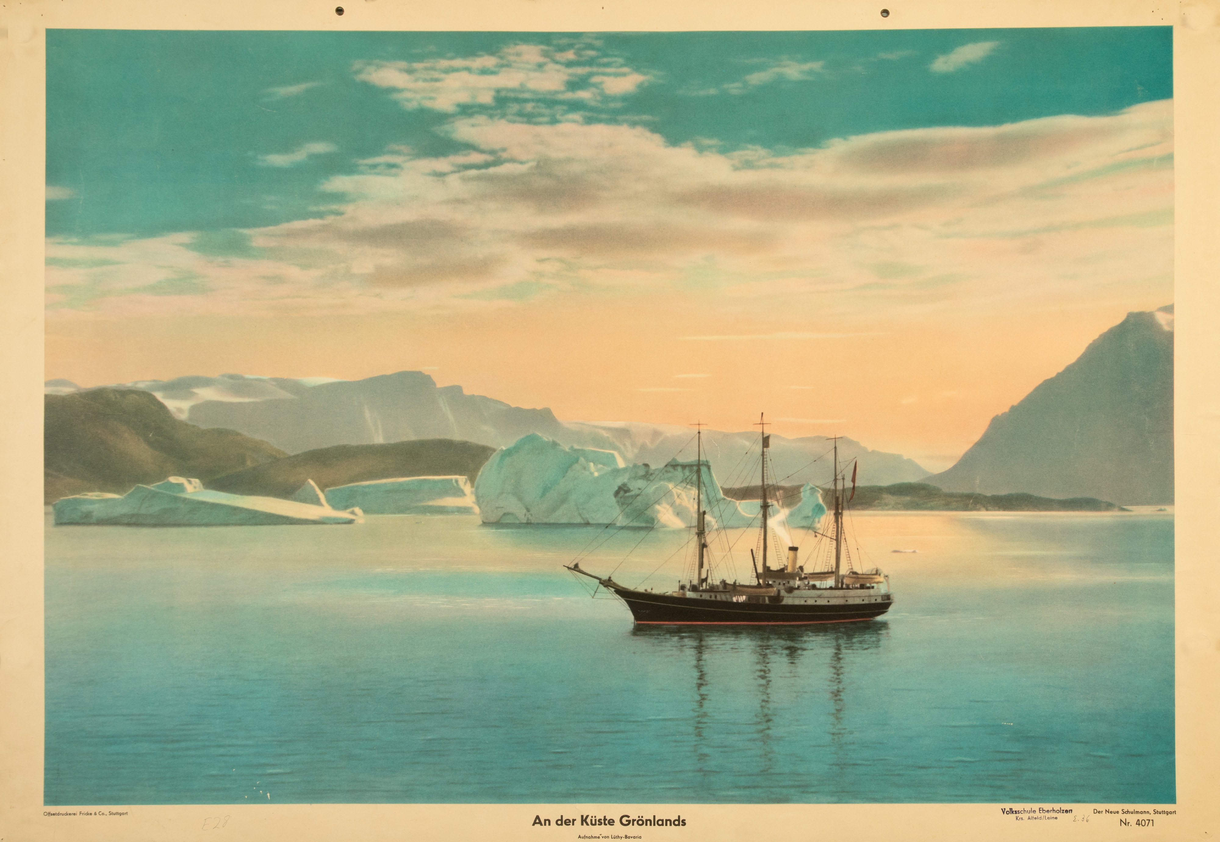 Aufnahme von der Küste Grönlands (Stiftung Schulmuseum der Universität Hildesheim CC BY-SA)