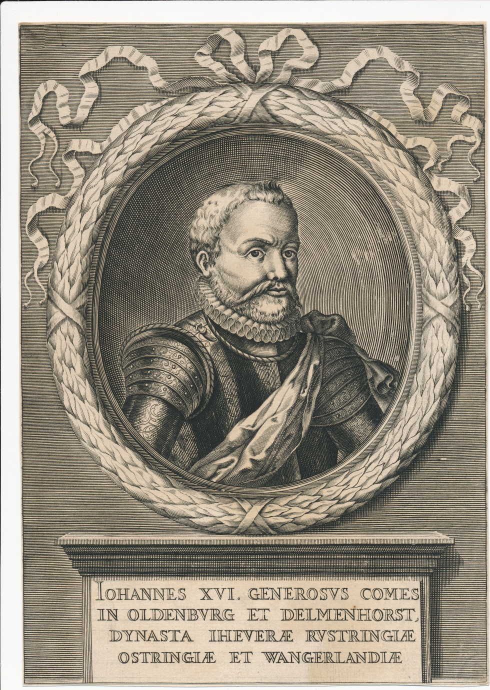 "IOHANNES XVI. GENEROSVS COMES IN OLDENBURG ET DELMENHORST" - Johann VII. bzw. Johann XVI. Graf von Oldenburg (1540-1603) (Schlossmuseum Jever CC BY-NC-SA)