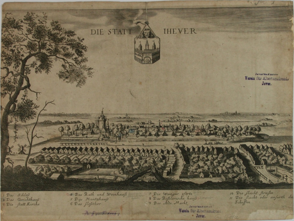 "Die Statt Ihever" - Ansicht der Stadt Jever (Schlossmuseum Jever CC BY-NC-SA)