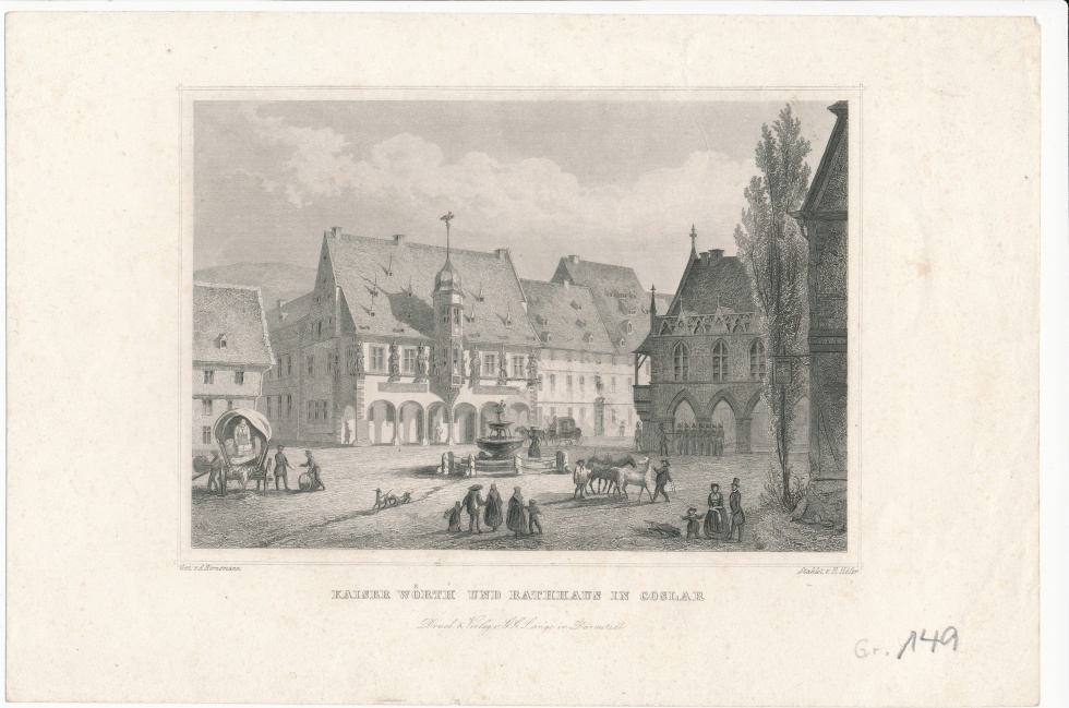 "Kaiser Woerth und Rathhaus in Goslar" (Schlossmuseum Jever CC BY-NC-SA)