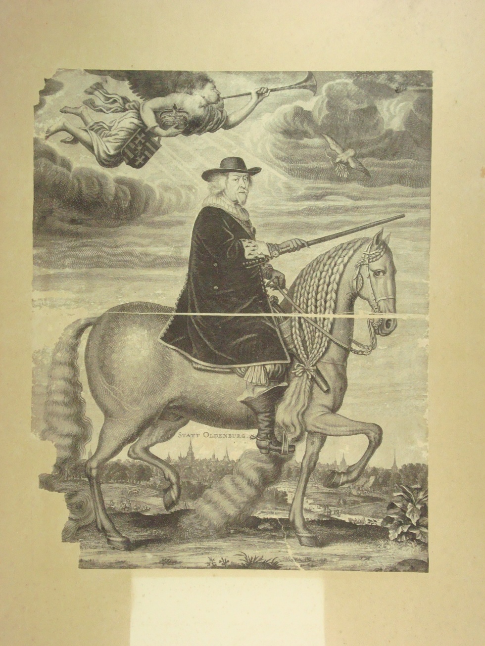 Graf Anton Günther auf seinem Lieblingspferd Kranich (Schlossmuseum Jever CC BY-NC-SA)