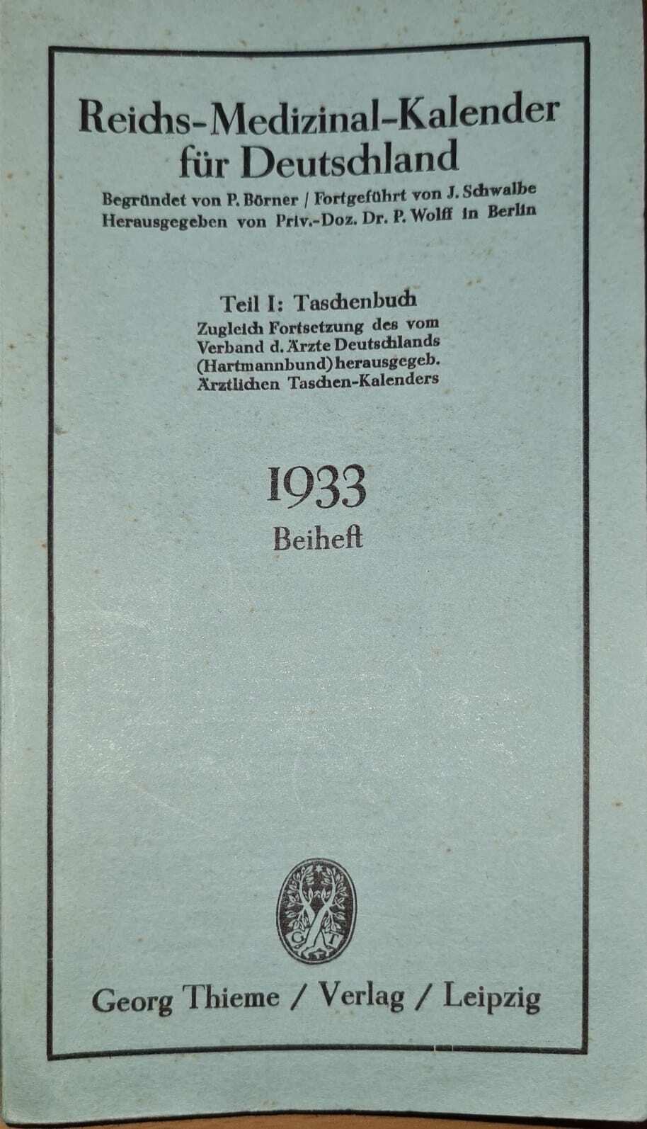 Reichs-Medizinal-Kalender für Deutschland 1933, Beiheft (Krankenhausmuseum Bielefeld e.V. CC BY-NC-SA)