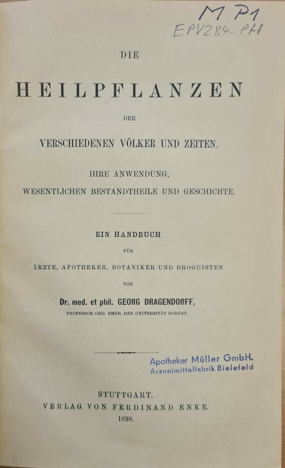 Die Heilpflanzen der verschiedenen Völker und Zeiten (Krankenhausmuseum Bielefeld e.V. CC BY-NC-SA)