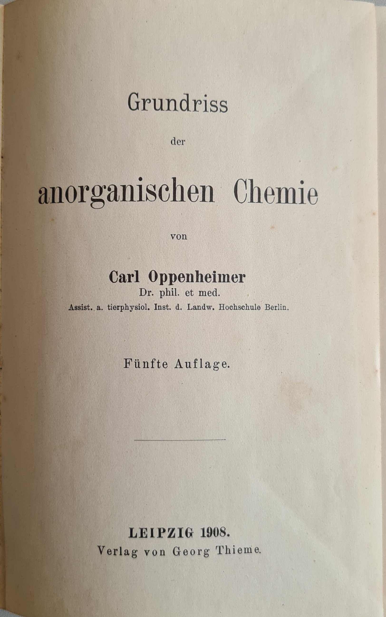 Grundriss der anorganischen Chemie (Krankenhausmuseum Bielefeld e.V. CC BY-NC-SA)