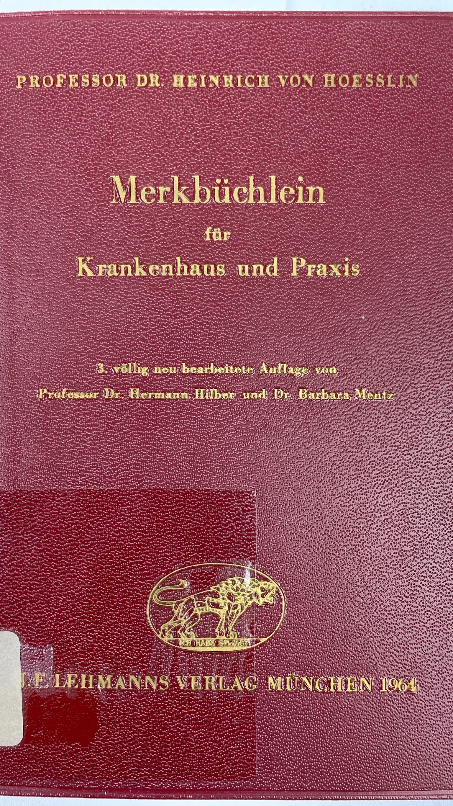 Merkbüchlein für Krankenhaus und Praxis (Krankenhausmuseum Bielefeld e.V. CC BY-NC-SA)