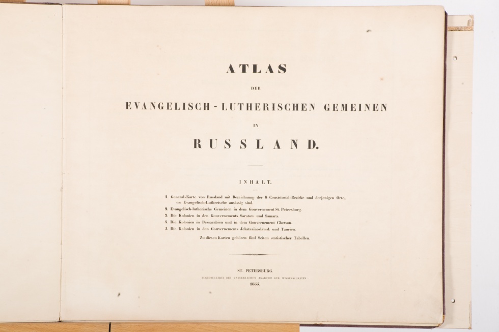 Atlas der evangelisch-lutherischen Gemeinen in Russland&quot; (Museum für russlanddeutsche Kulturgeschichte CC BY-NC-SA)