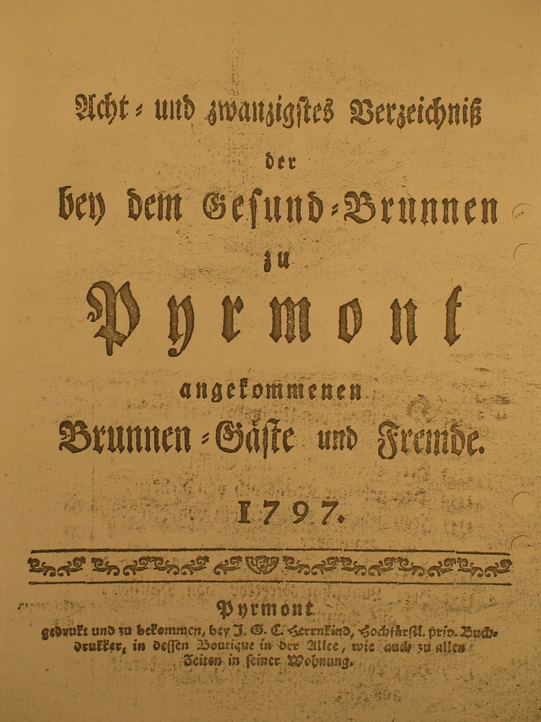 Gesund-Brunnen zu Pyrmont Anno 1797 - 28. Fortsetzung-Deckblatt (Museum im Schloss Bad Pyrmont CC BY-NC-SA)