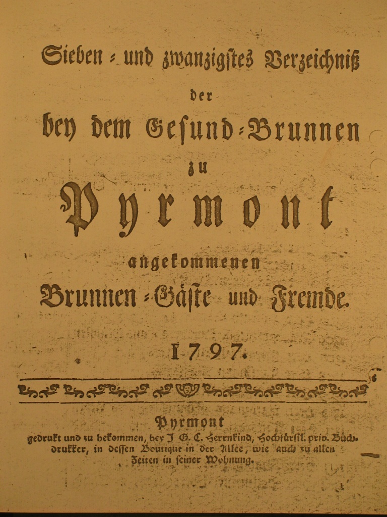Gesund-Brunnen zu Pyrmont Anno 1776 - 27. Fortsetzung-Deckblatt (Museum im Schloss Bad Pyrmont CC BY-NC-SA)