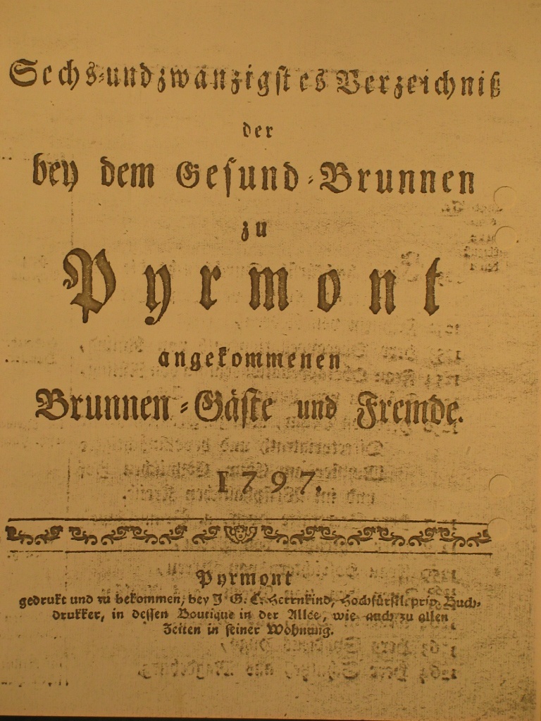Gesund-Brunnen zu Pyrmont Anno 1797 - 26. Fortsetzung-Deckblatt (Museum im Schloss Bad Pyrmont CC BY-NC-SA)