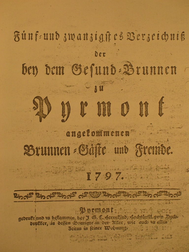 Gesund-Brunnen zu Pyrmont Anno 1797 - 25. Fortsetzung-Deckblatt (Museum im Schloss Bad Pyrmont CC BY-NC-SA)