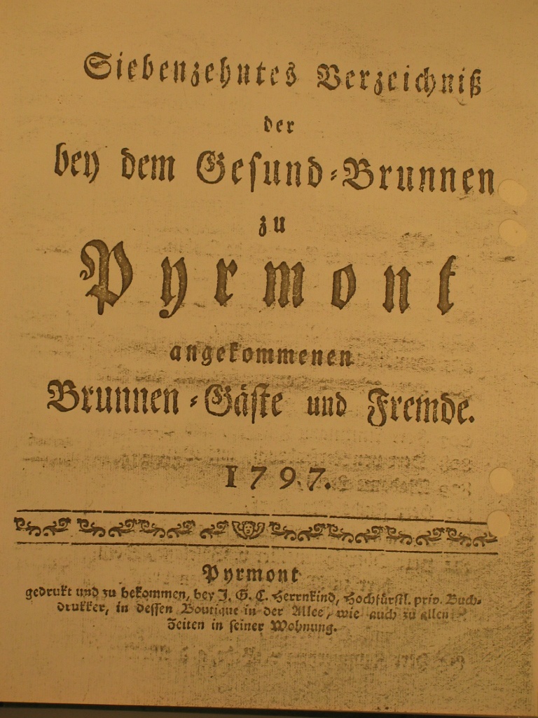 Gesund-Brunnen zu Pyrmont Anno 1797 - 17. Fortsetzung-Deckblatt (Museum im Schloss Bad Pyrmont CC BY-NC-SA)
