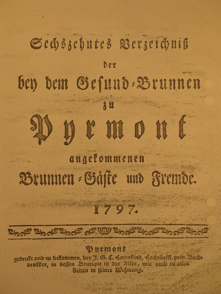 Gesund-Brunnen zu Pyrmont Anno 1797 - 16. Fortsetzung-Deckblatt (Museum im Schloss Bad Pyrmont CC BY-NC-SA)