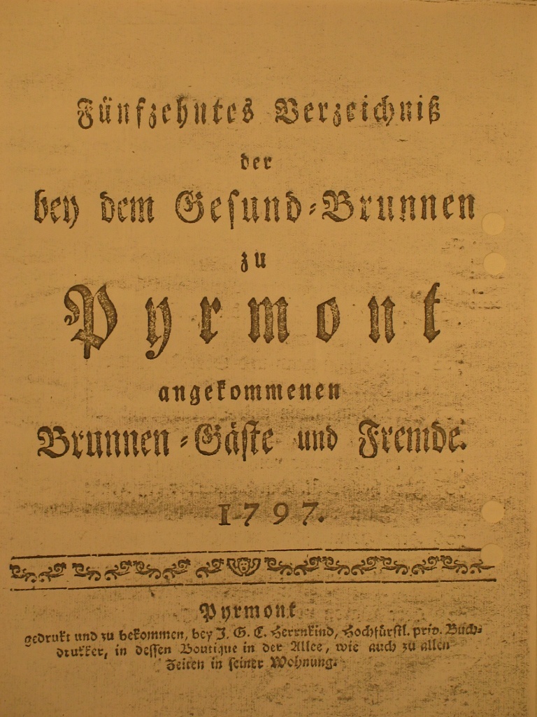 Gesund-Brunnen zu Pyrmont Anno 1797 - 15. Fortsetzung-Deckblatt (Museum im Schloss Bad Pyrmont CC BY-NC-SA)