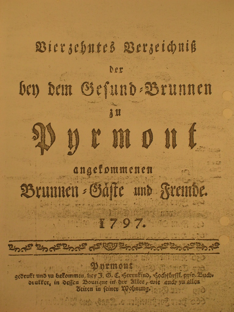 Gesund-Brunnen zu Pyrmont Anno 1797 - 14. Fortsetzung-Deckblatt (Museum im Schloss Bad Pyrmont CC BY-NC-SA)