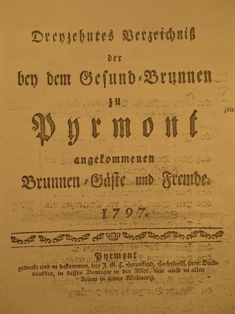 Gesund-Brunnen zu Pyrmont Anno 1797 - 13. Fortsetzung-Deckblatt (Museum im Schloss Bad Pyrmont CC BY-NC-SA)