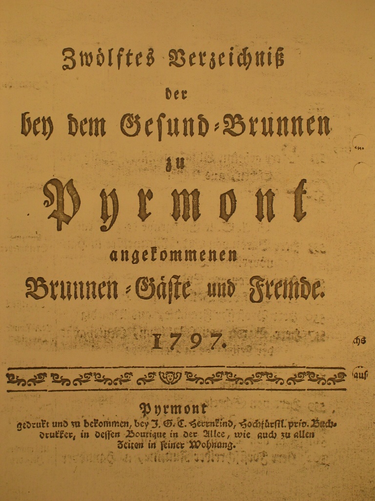 Gesund-Brunnen zu Pyrmont Anno 1797 - 12. Fortsetzung-Deckblatt (Museum im Schloss Bad Pyrmont CC BY-NC-SA)