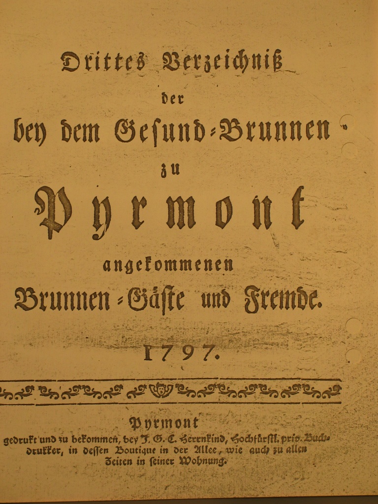 Gesund-Brunnen zu Pyrmont Anno 1797 - 3. Fortsetzung-Deckblatt (Museum im Schloss Bad Pyrmont CC BY-NC-SA)