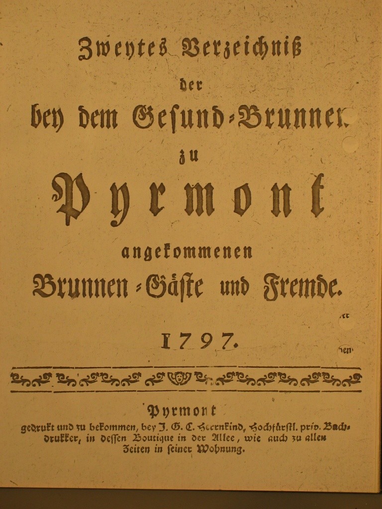 Gesund-Brunnen zu Pyrmont Anno 1797 - 2. Fortsetzung-Deckblatt (Museum im Schloss Bad Pyrmont CC BY-NC-SA)