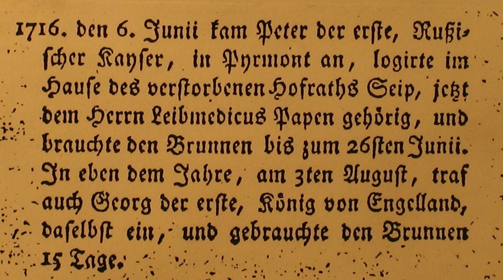 Kurliste 1716 (Museum im Schloss Bad Pyrmont CC BY-NC-SA)