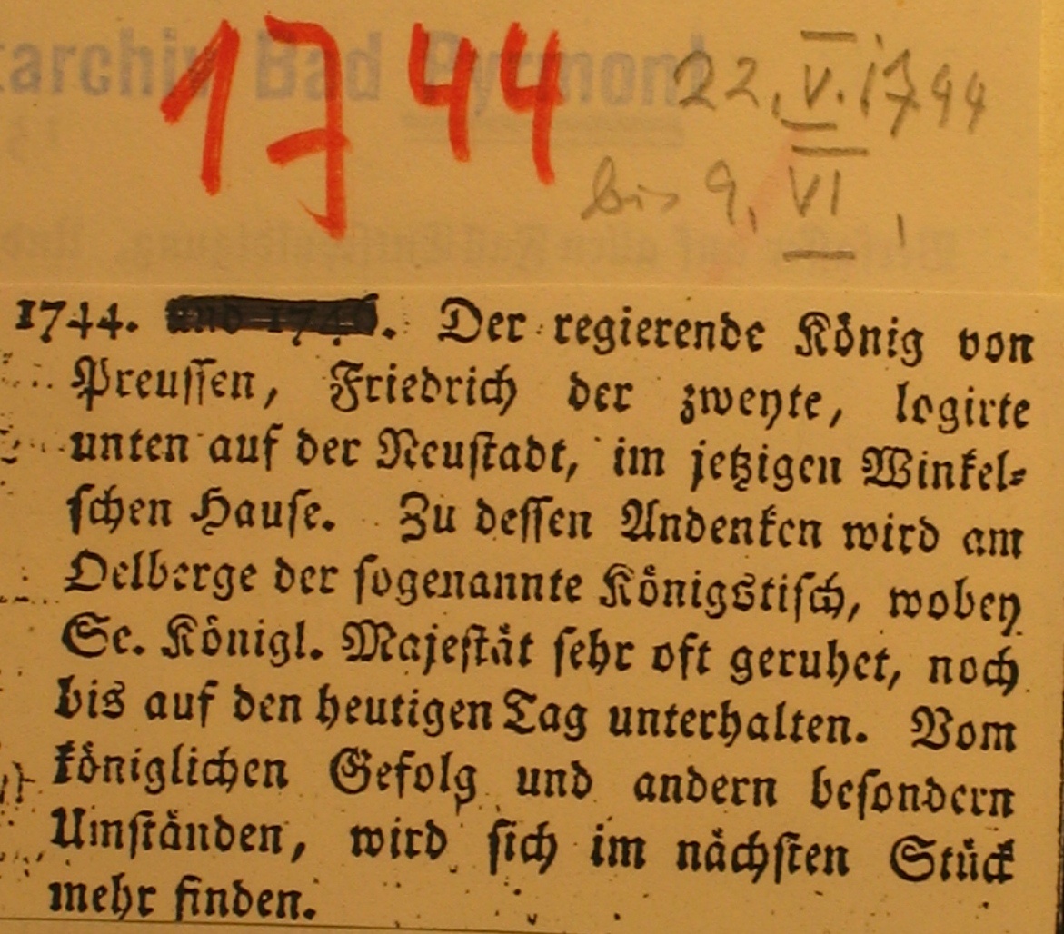 Kurliste 1744 (Museum im Schloss Bad Pyrmont CC BY-NC-SA)