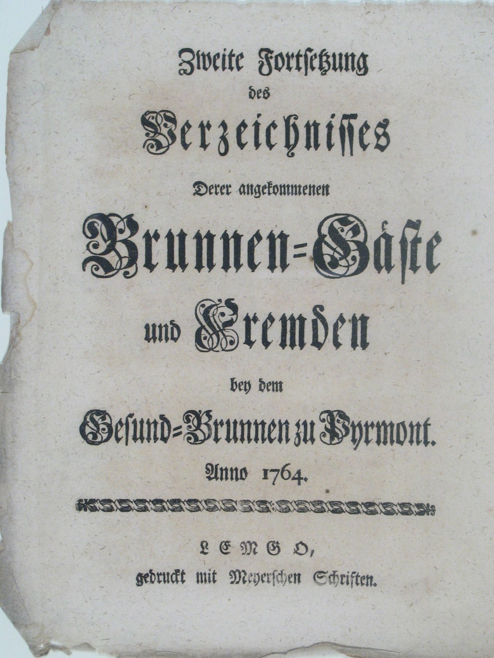 Kurliste 1764 - 2. Fortsetzung (Museum im Schloss Bad Pyrmont CC BY-NC-SA)