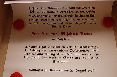 Urkunde: Promotionsbestätigung (Krankenhausmuseum Bielefeld e.V. CC BY-NC-SA)