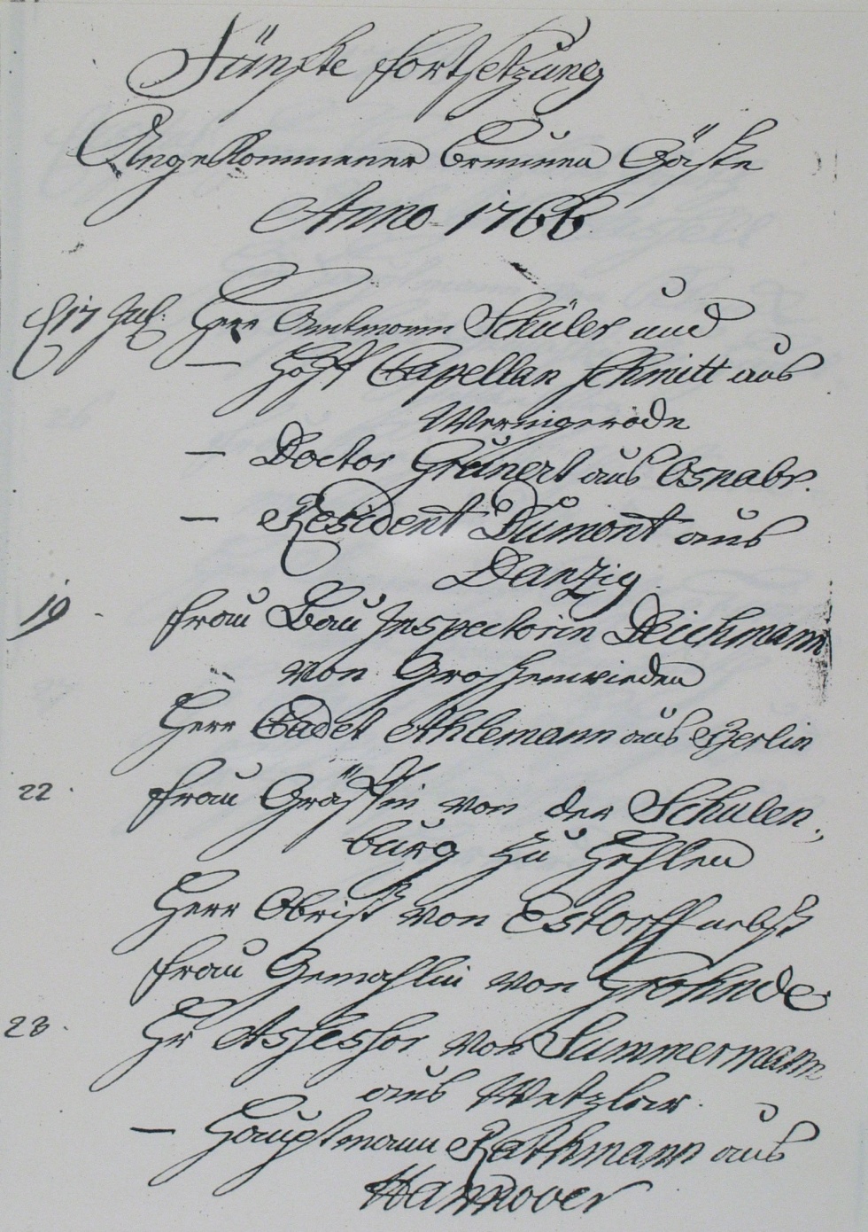 Kurliste 1766 (Museum im Schloss Bad Pyrmont CC BY-NC-SA)