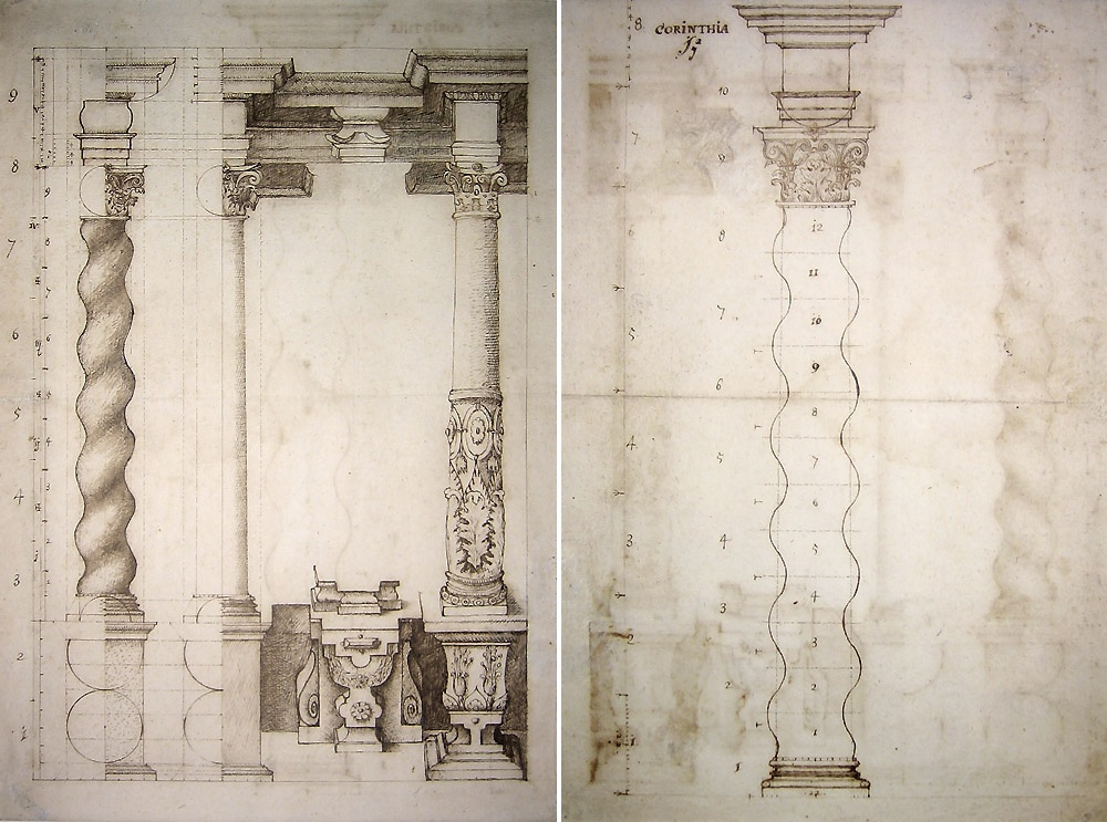 Entwürfe zur korinthischen Säulenordnung (Weserrenaissance-Museum Schloß Brake CC BY-NC-SA)