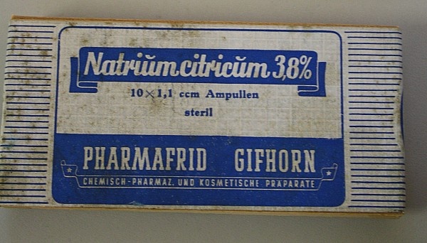 Natrium citricum Ampullen (Krankenhausmuseum Bielefeld e.V. CC BY-NC-SA)