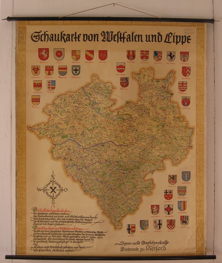 Schaukarte von Westfalen und Lippe (Museumsschule Hiddenhausen CC BY-NC-SA)