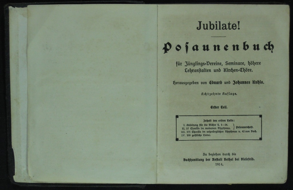 Jubilate! Posaunenbuch I. (Museumsschule Hiddenhausen CC BY-NC-SA)