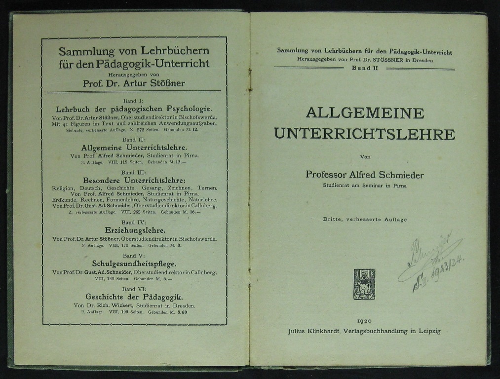 Schmieder, Allgemeine Unterrichtslehre (Museumsschule Hiddenhausen CC BY-NC-SA)