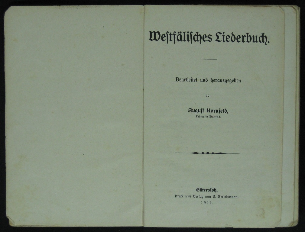 Westfälisches Liederbuch (1911) (Museumsschule Hiddenhausen CC BY-NC-SA)