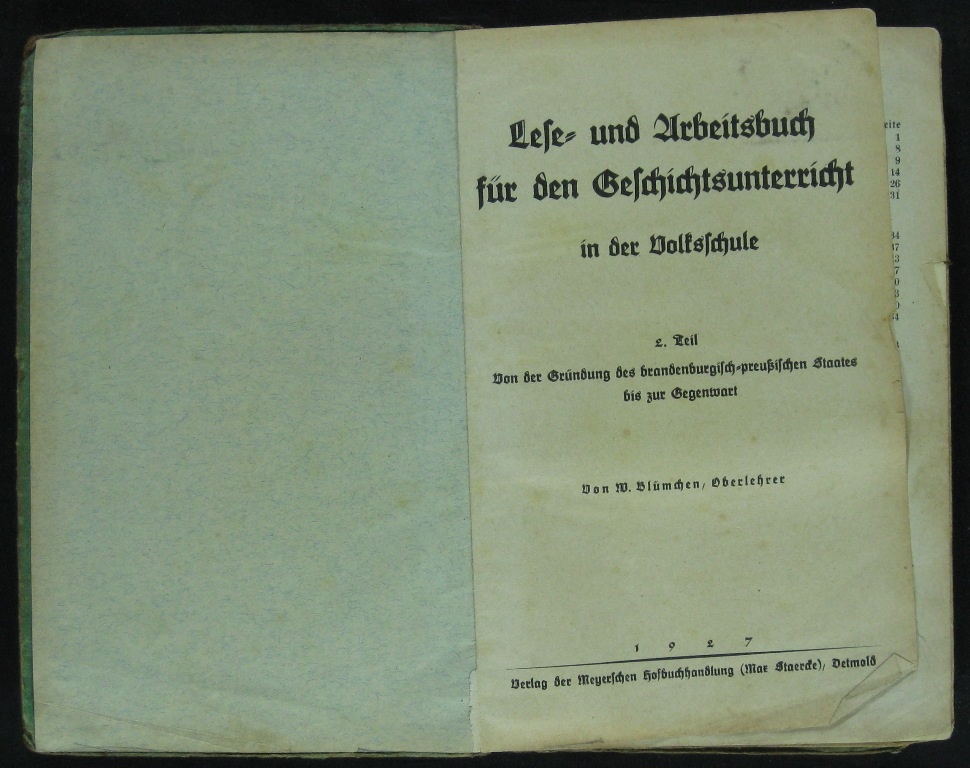 Blümchen, Arbeitsbuch für den Geschichtsunterricht (Museumsschule Hiddenhausen CC BY-NC-SA)