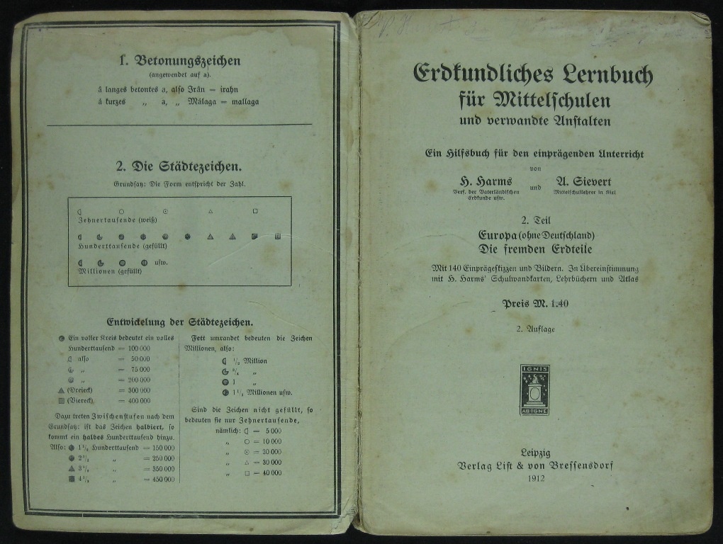 Harms/ Sievert, Erdkundliches Lernbuch (Museumsschule Hiddenhausen CC BY-NC-SA)
