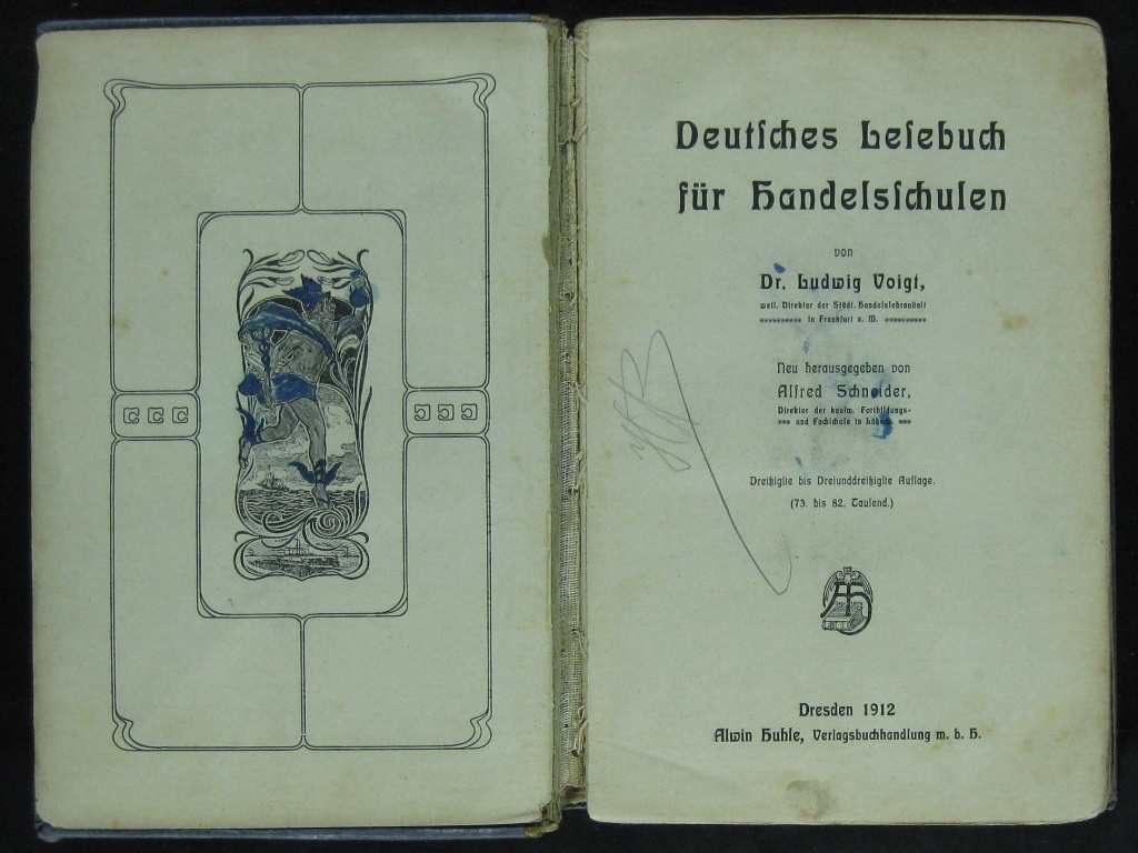 Voigt, Deutsches Lesebuch für Handelsschulen (Museumsschule Hiddenhausen CC BY-NC-SA)
