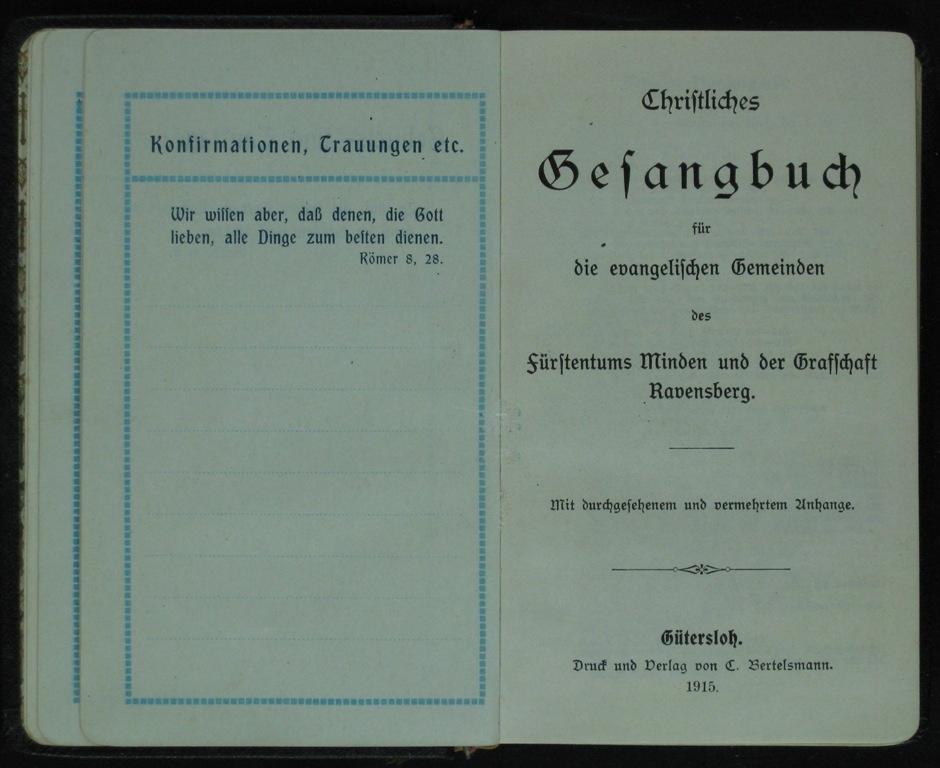Christliches Gesangbuch für evangelische Gemeinden (Museumsschule Hiddenhausen CC BY-NC-SA)