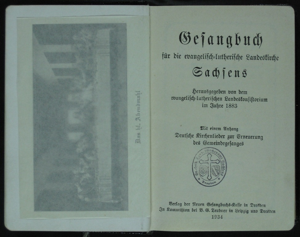 Gesangbuch für die evangelisch-lutherische Landeskirche Sachsens (Museumsschule Hiddenhausen CC BY-NC-SA)