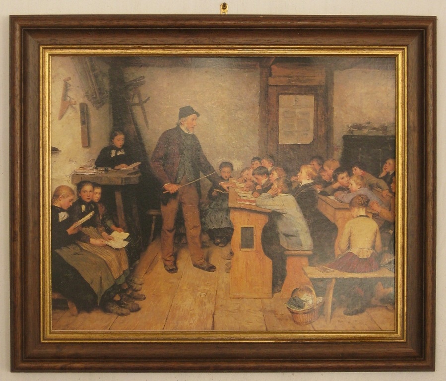Kunstdruck &quot;Die Dorfschule von 1848&quot; von Albert Anker (Museumsschule Hiddenhausen CC BY-NC-SA)