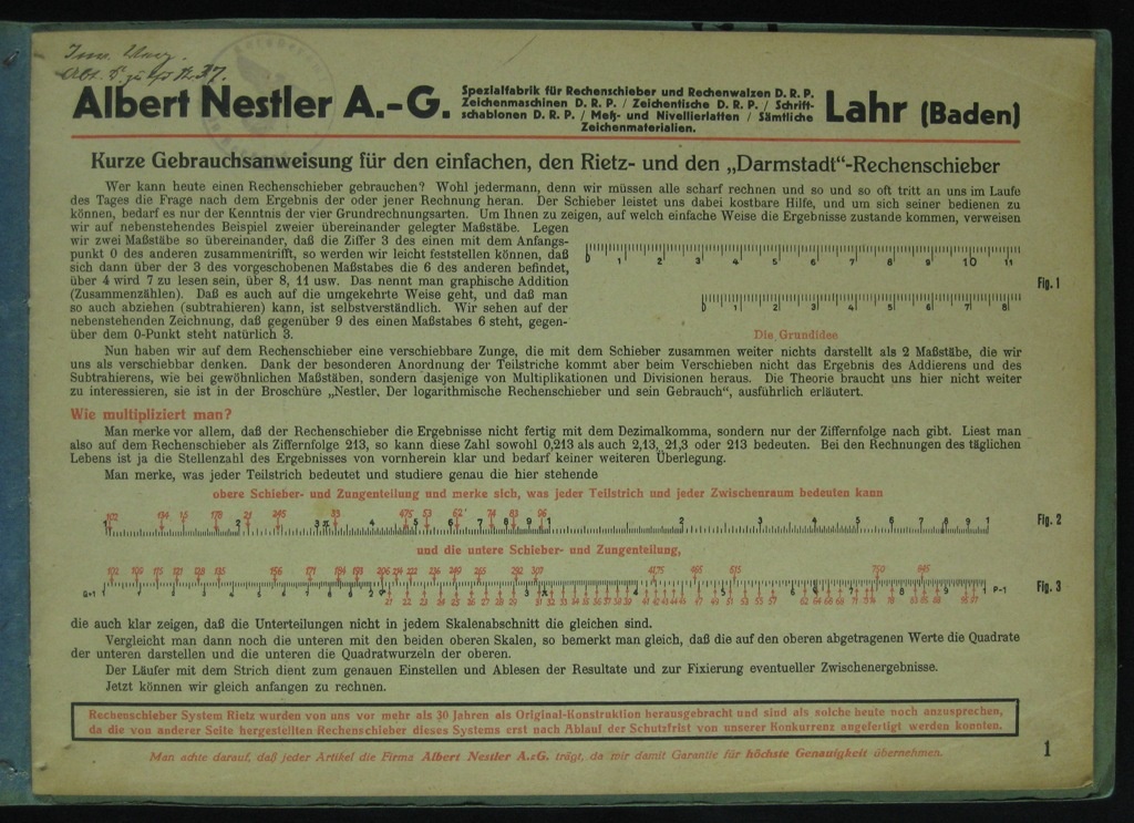Gebrauchsanweisung für Rechenschieber (Museumsschule Hiddenhausen CC BY-NC-SA)