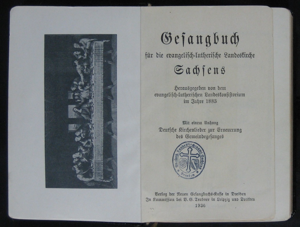 Gesangbuch für die evangelisch-lutherische Landeskirche Sachsens (1936) (Museumsschule Hiddenhausen CC BY-NC-SA)
