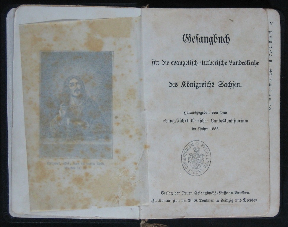 Gesangbuch für die evangelisch-lutherische Landeskirche des Königreichs Sachsen (Museumsschule Hiddenhausen CC BY-NC-SA)