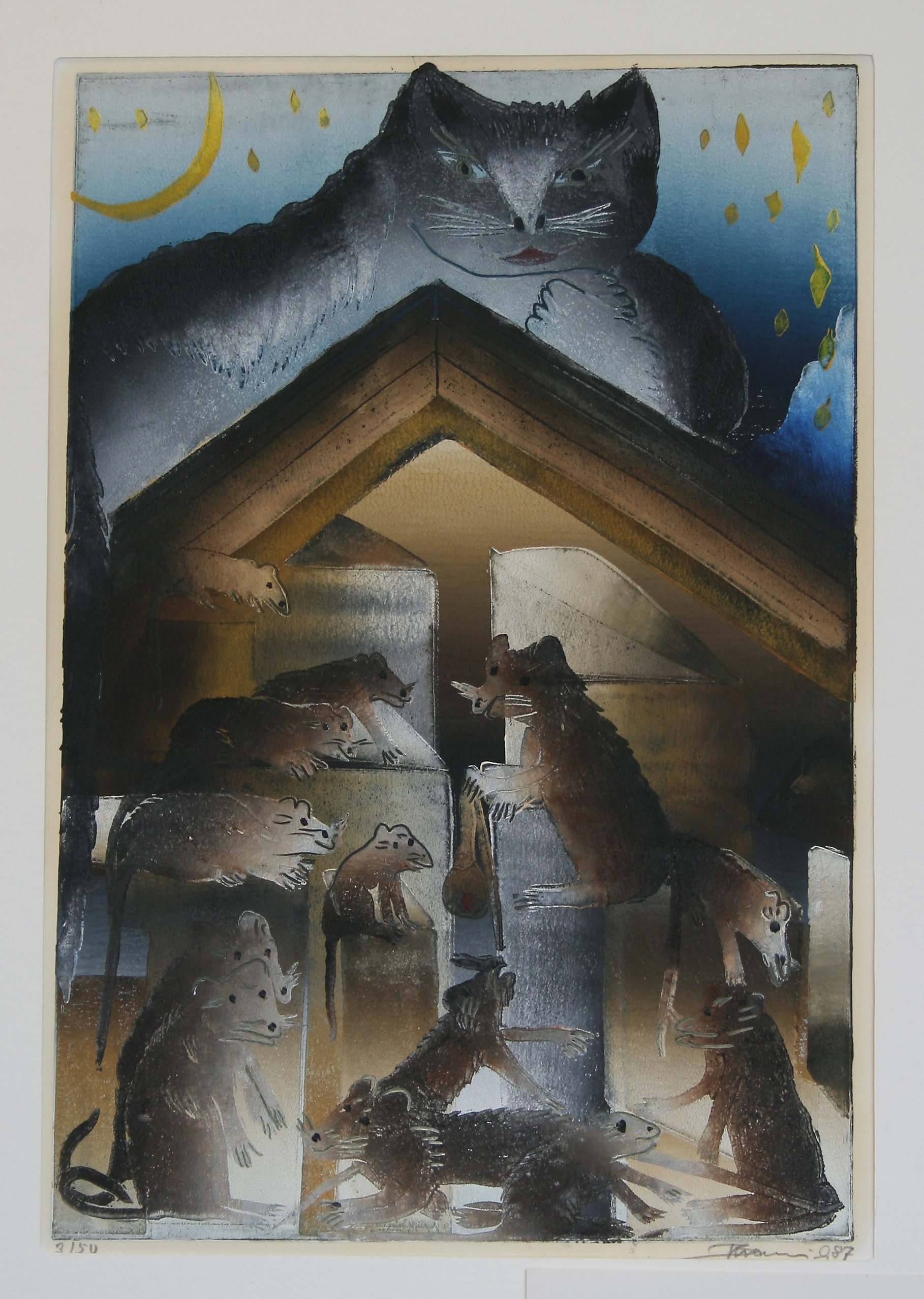 Wer hängt der Katze die Schelle um (Fabel von Äsop) (Deutsches Märchen- und Wesersagenmuseum  RR-R)