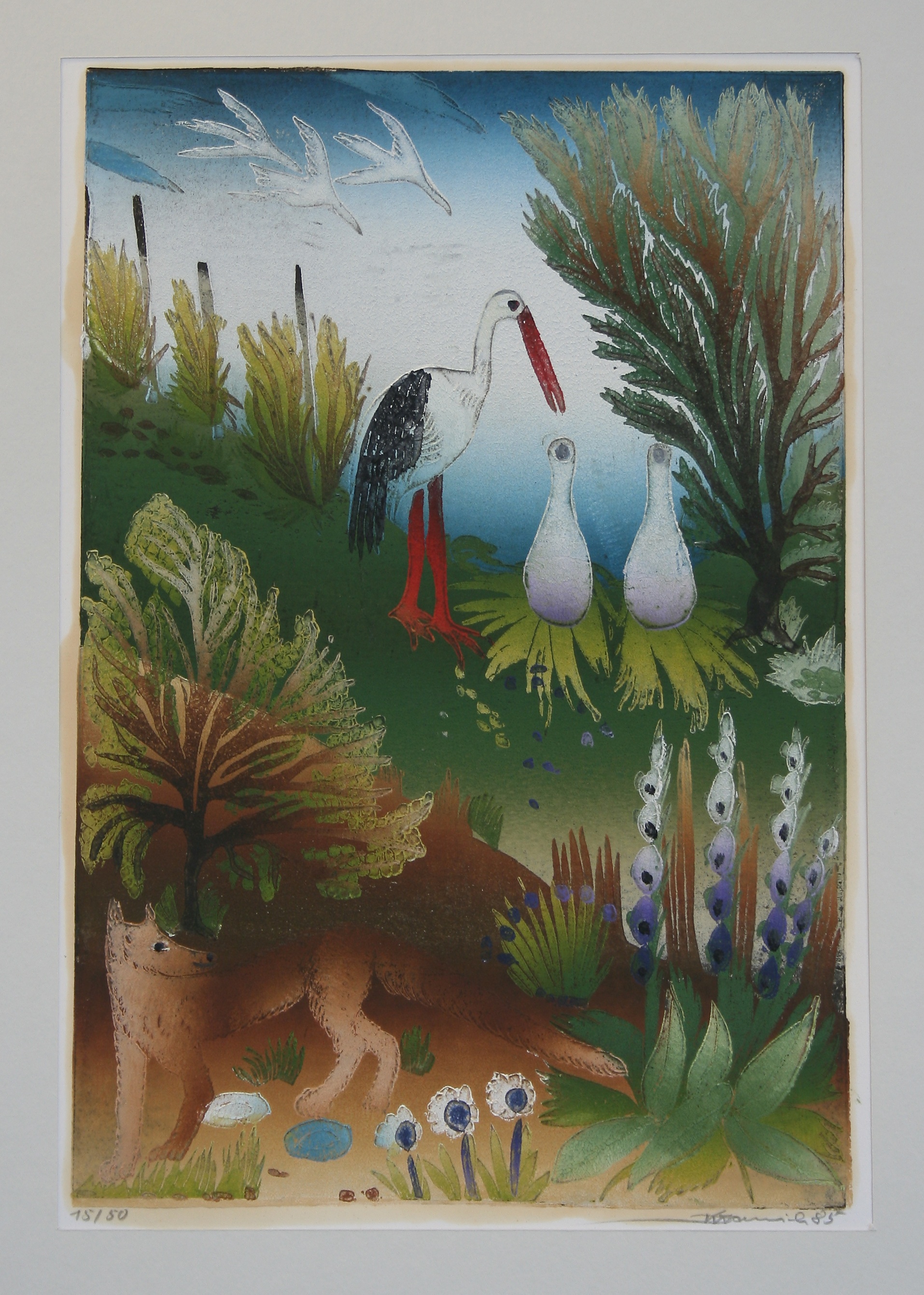 Der Storch und der Fuchs (Fabel von Äsop) (Deutsches Märchen- und Wesersagenmuseum  RR-R)