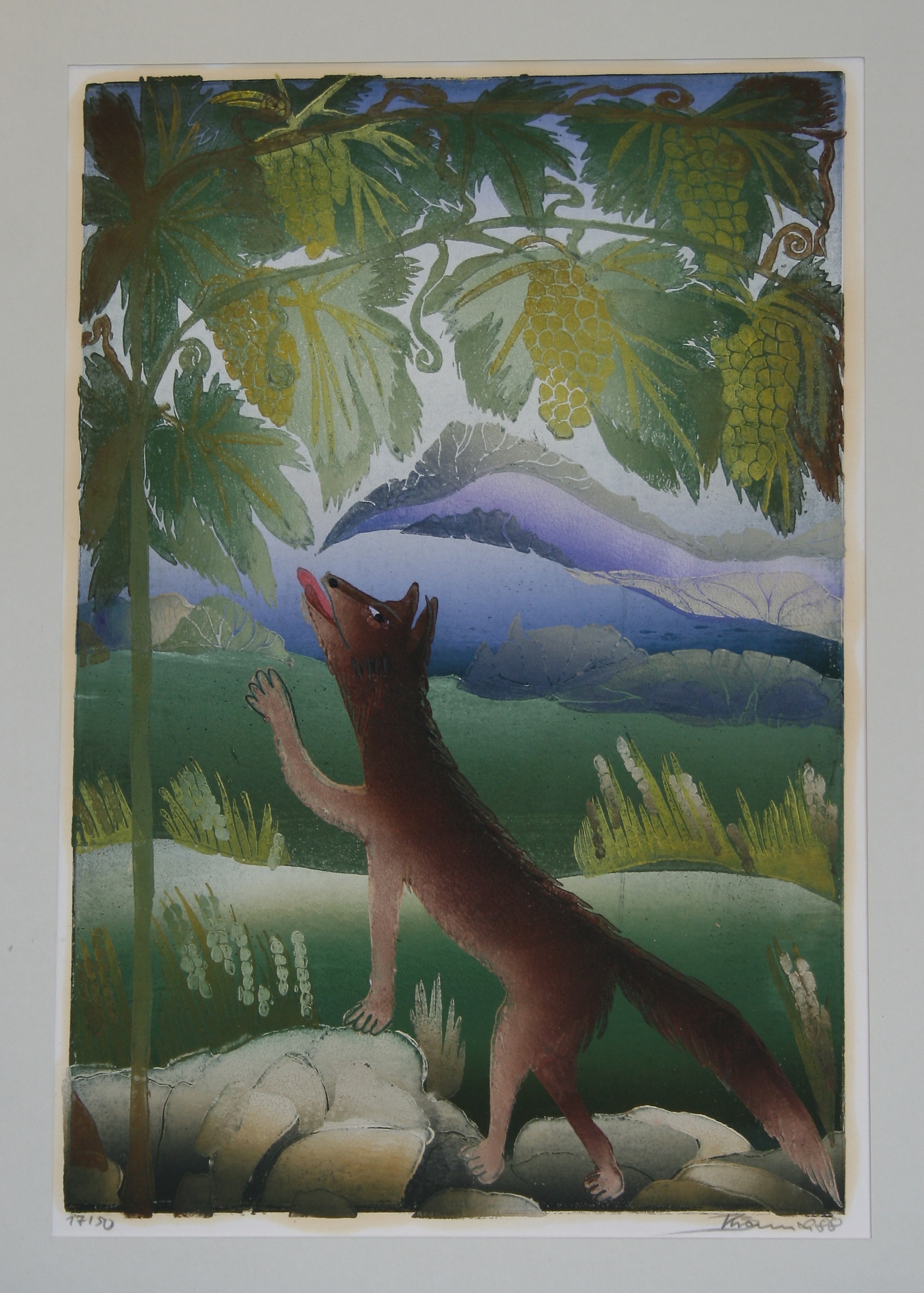 Der Fuchs und die Weintrauben (Fabel von Äsop) (Deutsches Märchen- und Wesersagenmuseum  RR-R)
