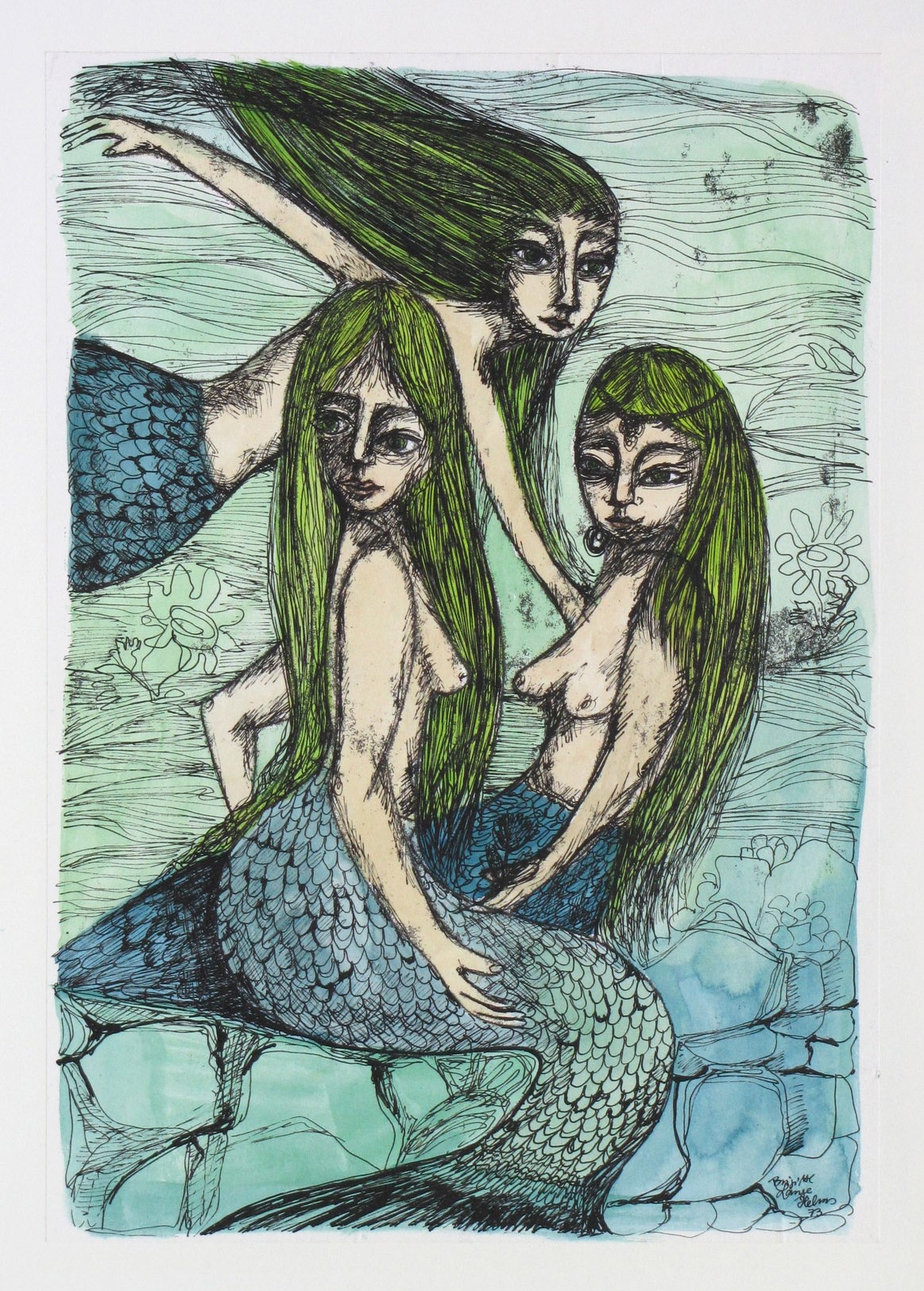 Drei Meerjungfrauen (Deutsches Märchen- und Wesersagenmuseum CC BY-NC-SA)