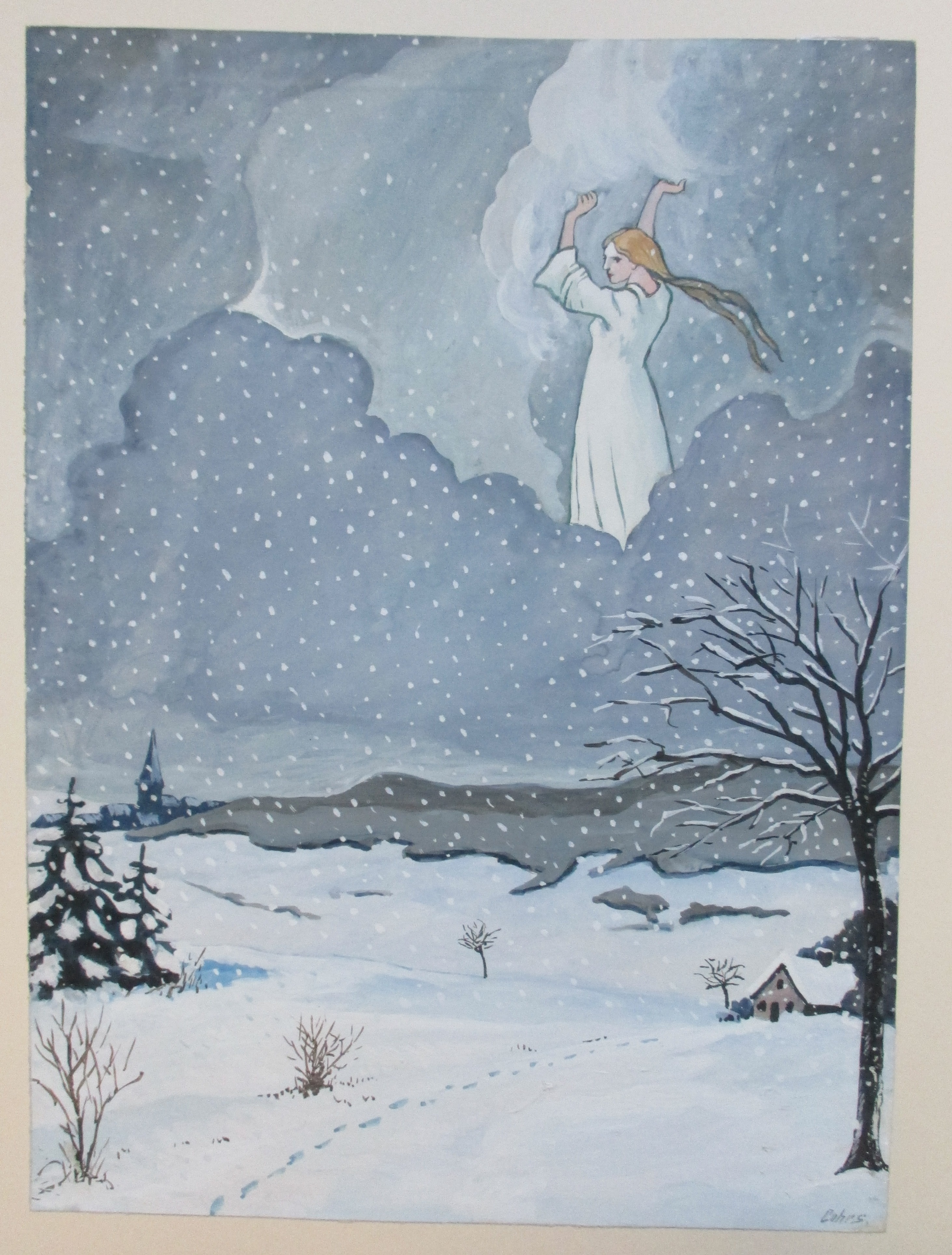 Frau Holle bringt den Schnee (Deutsches Märchen- und Wesersagenmuseum CC BY-NC-SA)